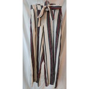 Wide-leg striped pants